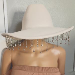 Cream Cowgirl Bling Fedora